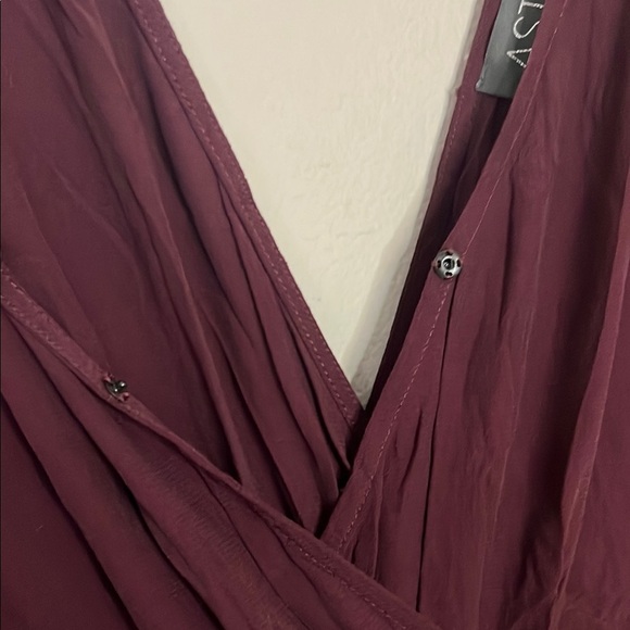 ASTR Burgundy Long Sleeve Romper - Picture 4 of 9